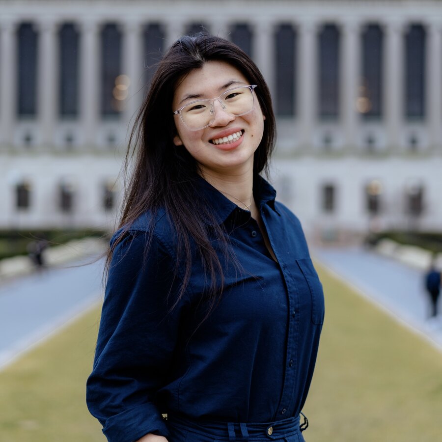 Portrait of Anna Chen on the Columbia University campus