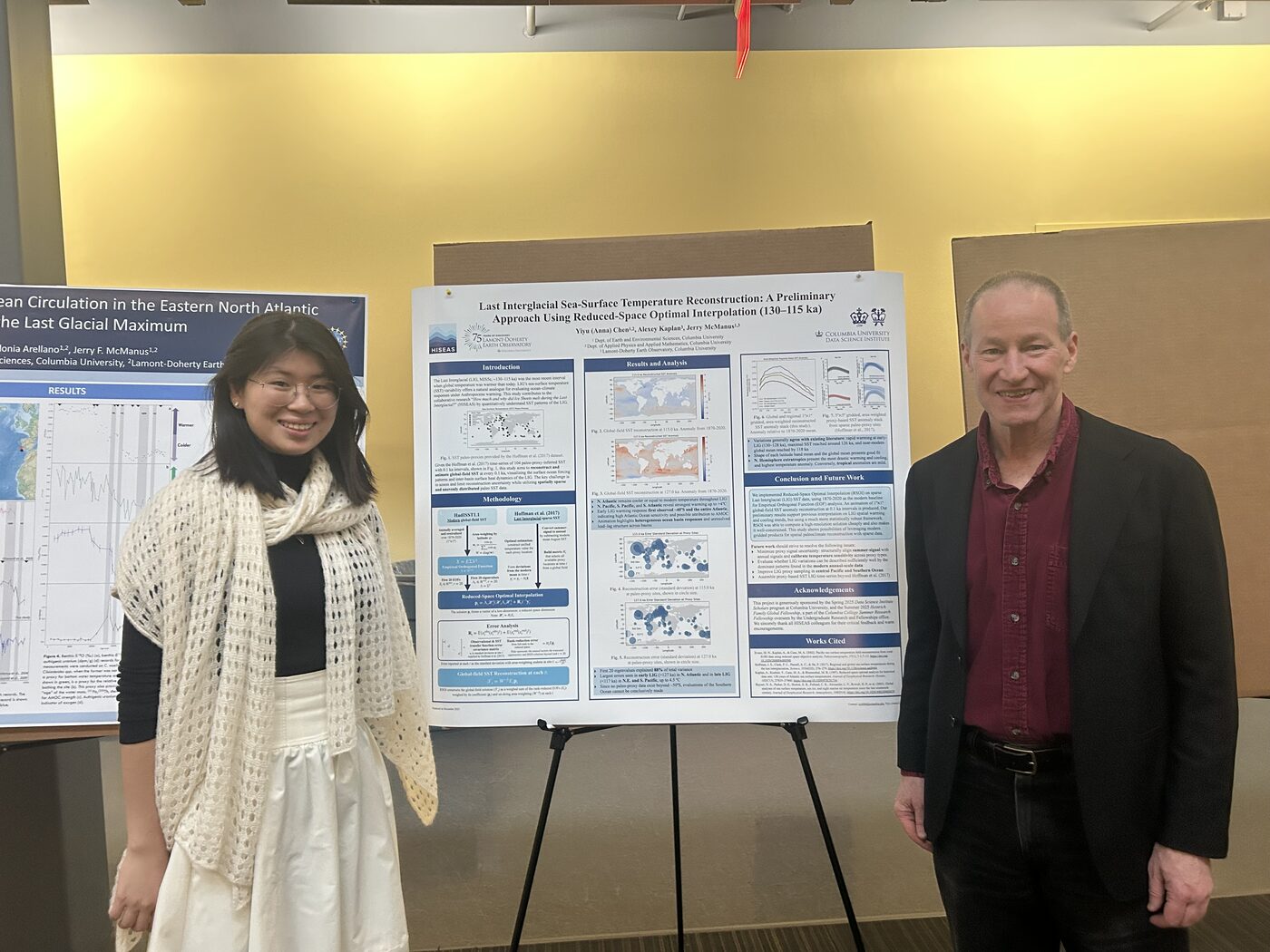 Anna Chen presenting her Last Interglacial poster with Prof. Jerry McManus
